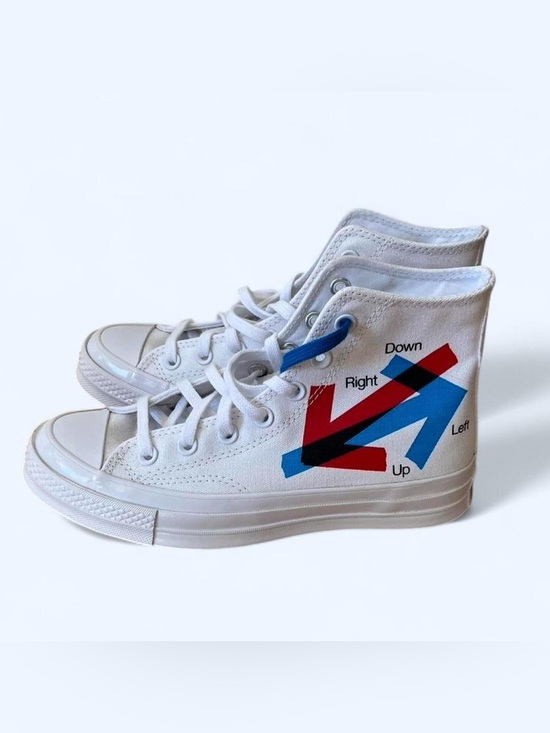 Converse Shoes - Converse Chuck Taylor x Patta White High-Top Sneakers with Red & Blue Accents